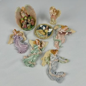 Angel Figurine Lot Seraphim Classics Wall Hanging & Standing Pastel Decor - Picture 1 of 16