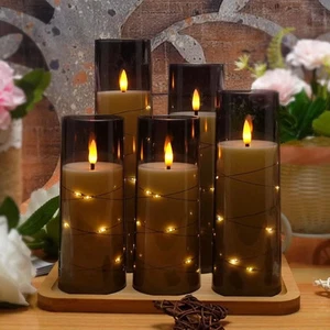 kakoya Flammenlose LED Kerzen mit Timer 5 Stück Flackernde Flammenlose Kerzen für... - Bild 1 von 6