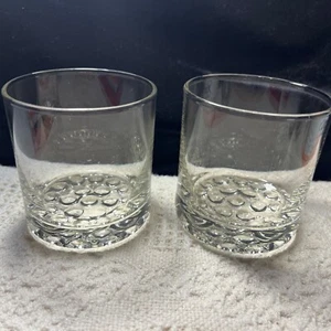 Hobnail Rock Becher doppelt kristallklar Lowball Vintage dick schwer 2er Set  - Bild 1 von 8