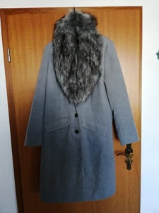 toller, grauer, leichter Mantel, großer Fellkragen, Gr.46, eher40/42, Neu - Bild 1 von 7
