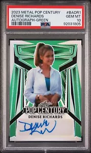 Denise Richards 2023 Leaf Metal Pop Century Autograph AUTO #10/10 Green PSA 10 - Picture 1 of 2