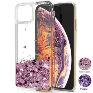 For iPhone 11 Pro Max XS XR X 7 8 6 Glitter Heart Quicksand TPU Soft Case Cover - Picture 1 of 17