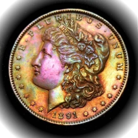 1891 Morgan Silver Dollar: ULTRA HIGH-GRADE LUMINESCENT PEARLESCENT MESMERIZING Cover