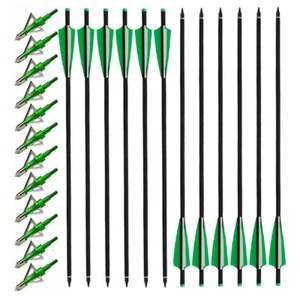 Pernos ballesta con flechas de carbono de 20" OD 8,8 mm cabezales anchos puntos reemplazables - Imagen 1 de 30