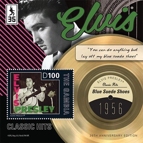 Gâmbia 2012 - Elvis Presley - Folha de selo lembrança - Scott #3444 - MNH - Imagem 1 de 1