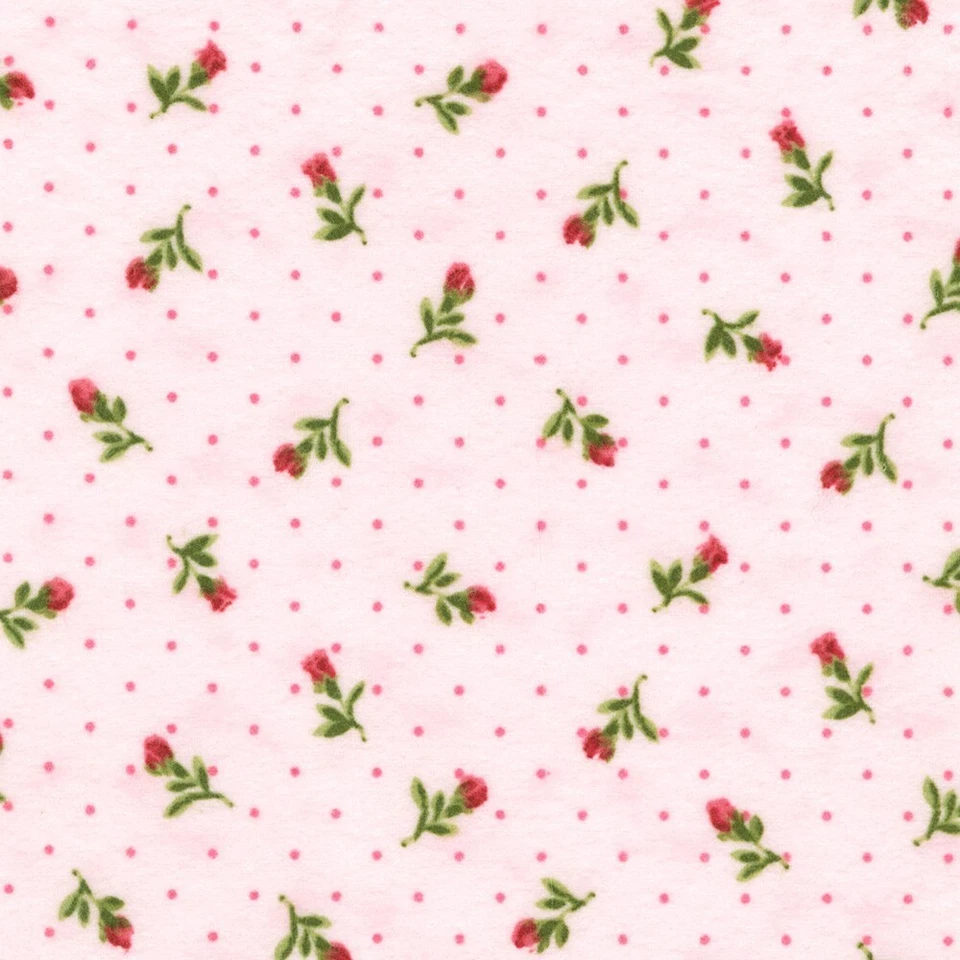 ~ Robert Kaufman FLHF-21369-229 Slipper Bouquet of Roses Flannel Fabric Pink ~ - Image 1 of 1
