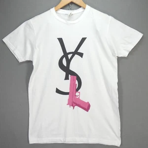 White Womens T Shirt Top Short Sleeve Casual Tee Logo One Strike London Size M - Picture 1 of 6