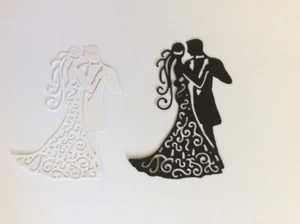 TATTERED LACE MARRIAGE, LOVE, ROMANCE DIE CUT TOPPERS ~"COUPLE DANCING" - Picture 1 of 1