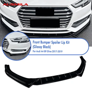 Kit de labio divisor de alerón de parachoques delantero para Audi A4 B9 Sline 2017-2019 2018 negro - Imagen 1 de 9