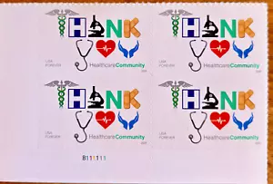 USA Scott #5947 Forever Stamp Thank Healthcare Community 2024 MNH plate block/4 - Picture 1 of 1