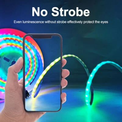 Narrow dc 5V WS2812B COB RGB LED Pixel Strip Light Tape Rope Addressable 5mm COB - Image 1 of 4