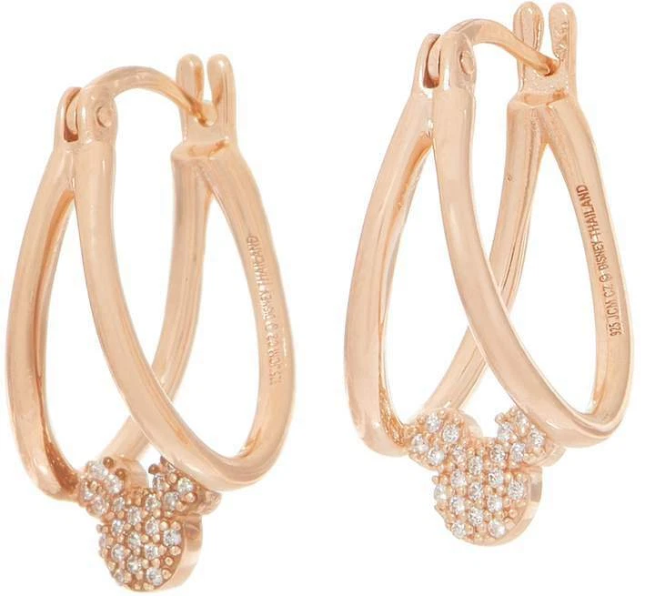 PENDIENTES ARO DIVIDIDO 90 CUMPLEAÑOS DISNEY'S MICKEY PLATA ESTERLINA 18K RGP y YGP Foto 1 de 4