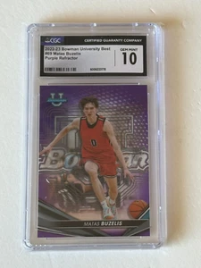 2022 Topps Bowman U University Best #69 Matas Buzelis PURPLE # Refractor CGC 10 - Picture 1 of 5