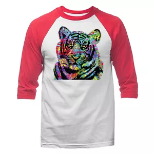 Ojos de Tigre Animal Mascota Divertida Broma Humor Humor Mangas 3/4 Raglan - Imagen 1 de 10