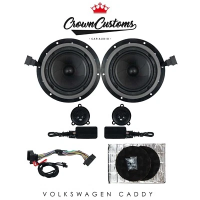 CROWNCUSTOMS VW CADDY 6.5" 300W SPEAKER UPGRADE (NO OEM TWEETER) PLUG N PLAY MK4 FITMENT GZ