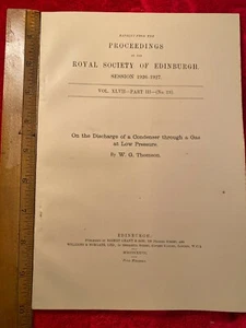 On the Discharge of a Condenser through a Gas at Low Pressure by W.G. Thomson - Imagen 1 de 1
