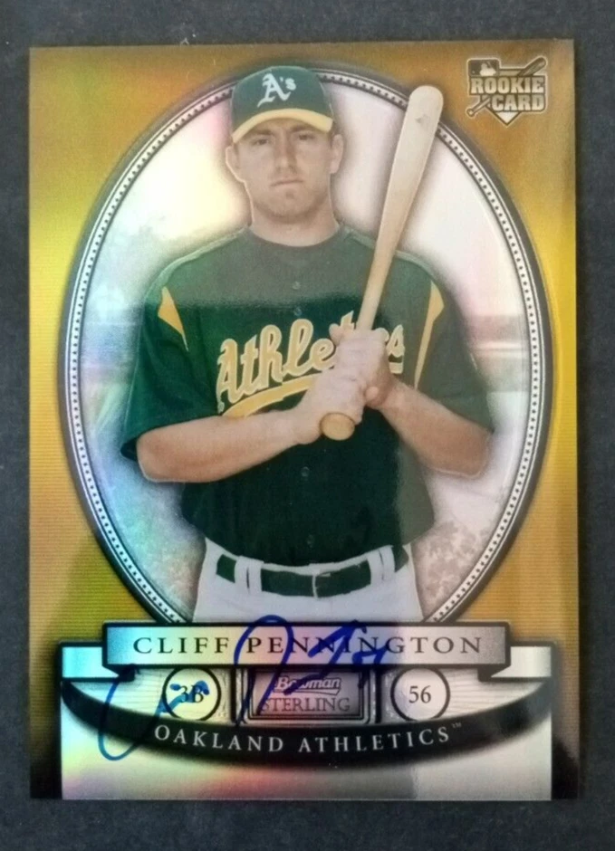 2008 Bowman (Sterling) SIGNED: Cliff Pennington, A's #17/50 Refractor - Image 1 of 1
