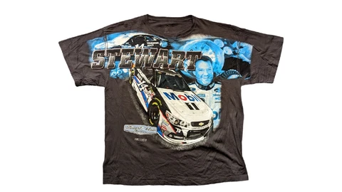 Vintage Nascar All Over Print Tony Stewart Mobil & Brass Pro Race Car 2XL Tshirt Cover