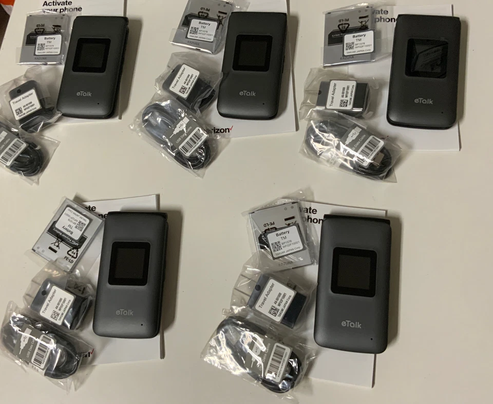 📞 Verizon Prepaid eTalk LTE gray Phone 👉NO SIM CARD INCLUDED👈LOT OF 5 🆕 - Image 1 of 4