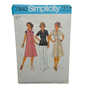 A-Line Tent Dress Jumper Top Sleeveless Sz 10 Pattern Simplicity 7840 Complete - Picture 1 of 3