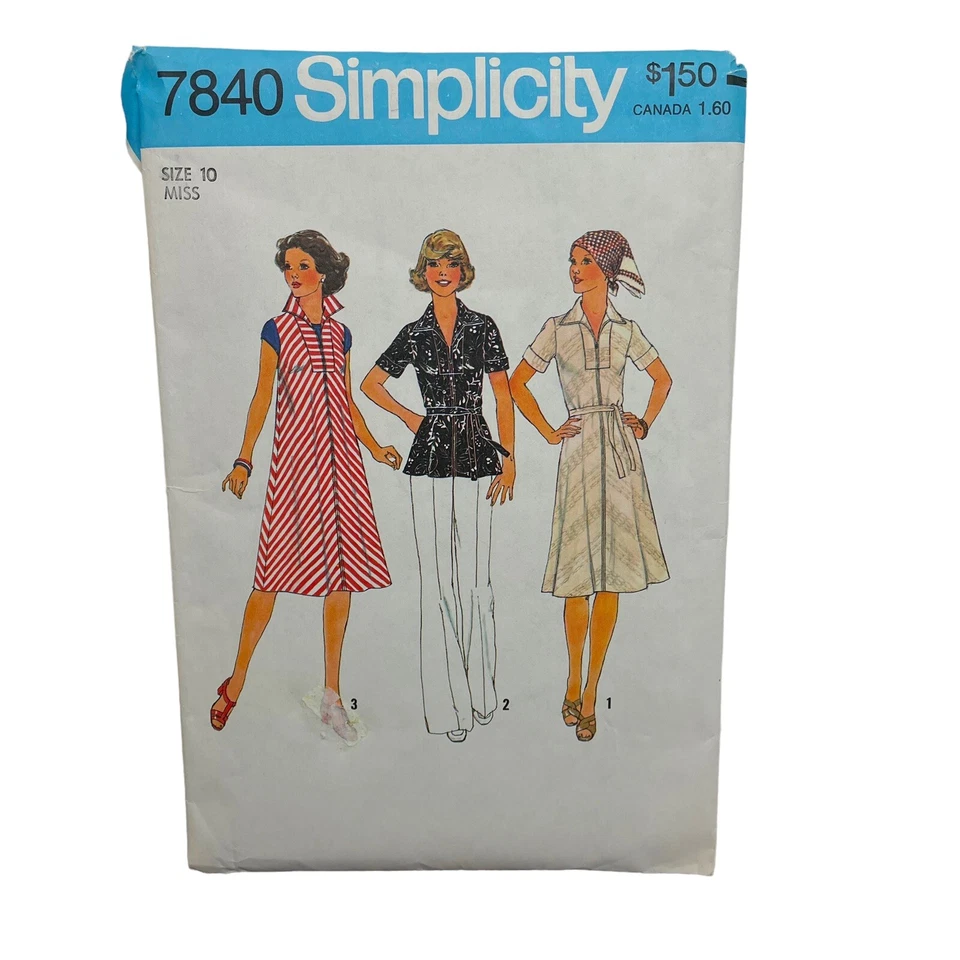 A-Line Tent Dress Jumper Top Sleeveless Sz 10 Pattern Simplicity 7840 Complete - Image 1 of 3