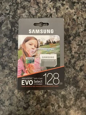 New sealed Original Samsung EVO Select 128GB MicroSD SDXC U3 Memory Card - Image 1 of 2