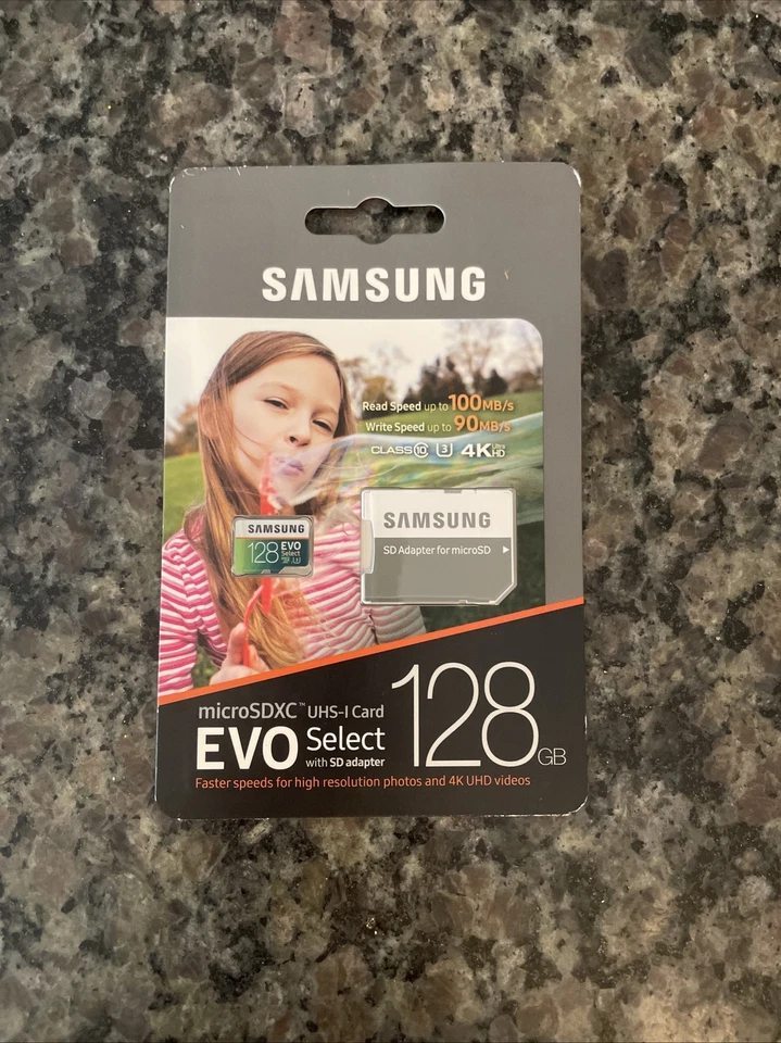 New sealed Original Samsung EVO Select 128GB MicroSD SDXC U3 Memory Card - Image 1 of 2