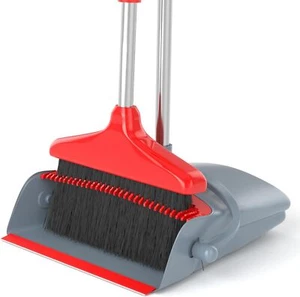 KOCOTONG 54" Long Adjustable Length Handle Broom with Dustpan Combo Set - Picture 1 of 7