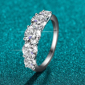 3.6cttw Moissanite Engagement Ring Wedding Band Women Real 925 Silver GRA - Picture 1 of 5