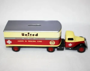 Remolque Ford ERTL 1937 semitractor United Van Lines banco plataforma camión de juguete - Imagen 1 de 6