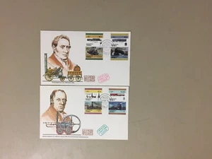 Two NUKUFETAU-Tuvalu LOCOMOTIVES fdc with eight stamps - Picture 1 of 1