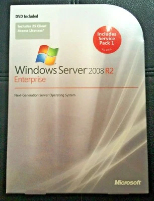 Microsoft Windows Server 2008 R2 Enterprise,SKU P72-03827,25 CAL,Full Retail Box - Image 1 of 4