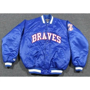 Vintage Atlanta Braves Satin Bomberjacke Majestic Cooperstown Collection XL - Bild 1 von 5