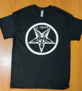 45 Grave Hardcore Punk Band schwarzes T-Shirt mit handgezogenem Siebdruck - Bild 1 von 1