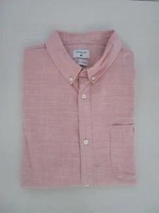 Quiksilver Men's Regular Fit Salmon Cotton Short Sleeve Shirt Size XL - Picture 1 of 5