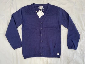 Boys Carrement Beau Navy Blue Wool Blend Cardigan - Size 10 - Picture 1 of 5