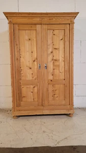 Kleiderschrank Gründerzeit um 1900 Weichholz roh - Bild 1 von 15