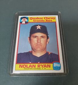 1986 Topps Quaker Chewy Granola Bars - #12 Nolan Ryan HOF Houston Astros Mint.