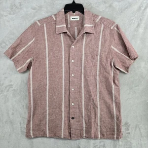 Taylor Stitch Mens Button Up Shirt Size 42 Linen Blend Striped Short Sleeve - Afbeelding 1 van 8