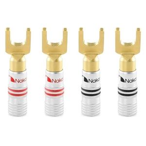 Nakamichi Excel Series 24k Gold Plated Spade Y Banana Plug 12-18 AWG Gauge Si... - Picture 1 of 9