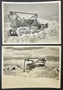 Vintage 1937 Jervie Henry Eastman Caterpillar Tractor Plowing Snow Photographs - Picture 1 of 5