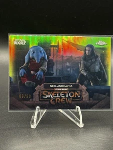 2025 Topps Chrome Star Wars Skeleton Crew Need And Hana /99 Green Debut SC-13 RC - Picture 1 of 3