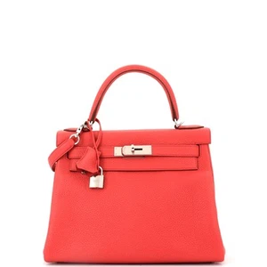 Hermes Kelly Handbag Pink Togo with Palladium Hardware 28 - Picture 1 of 8