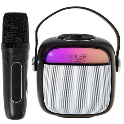 Adler AD 1199 Karaoke Lautsprecher mit Mikrofon SD USB AUX Bluetooth schwarz - Bild 1 von 4