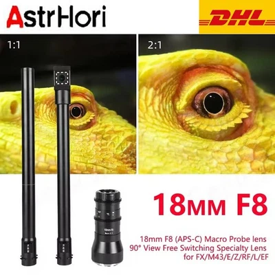 Astrhori 18mm F8 APS-C 2x Macro Probe Lens for Canon Nikon Sony Fuji M43 L-Mount - Image 1 of 4
