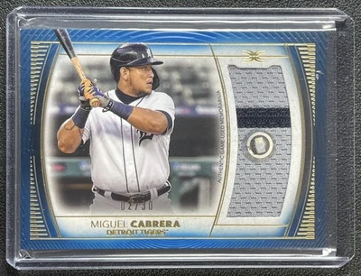 MIGUEL CABRERA 2021 TOPPS DEFINITIVE #DJR-MIG JUMBO RELIC JERSEY COLL BLUE 2/30 - Image 1 of 2