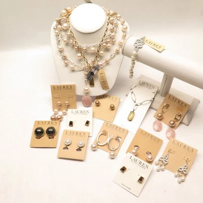 Large Bulk Lot of RALPH LAUREN New Custom Faux Pearl Jewelry Good For Resale - Image 1 of 4