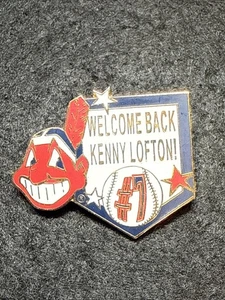 Cleveland Indians Kenny Lofton 1998 Welcome Back w Chief Wahoo Pin MLB Baseball - Picture 1 of 5