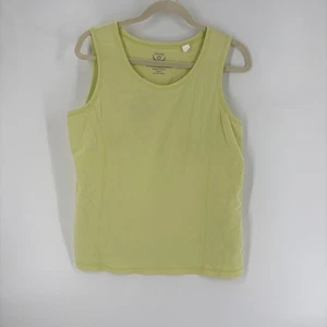 Camiseta sin mangas Zenergy By Chico's tejida mezcla de algodón Chartreuse talla 2 - Imagen 1 de 6
