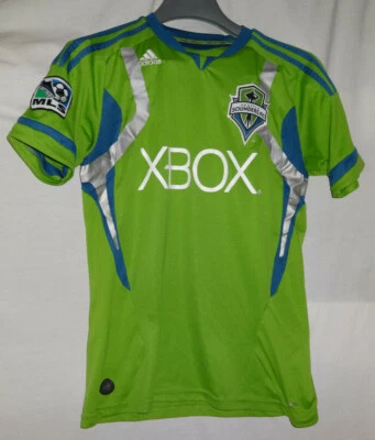 SEATTLE SOUNDERS FC climacool Soccer Jersey Sz YOUTH LARGE - Image 1 of 2